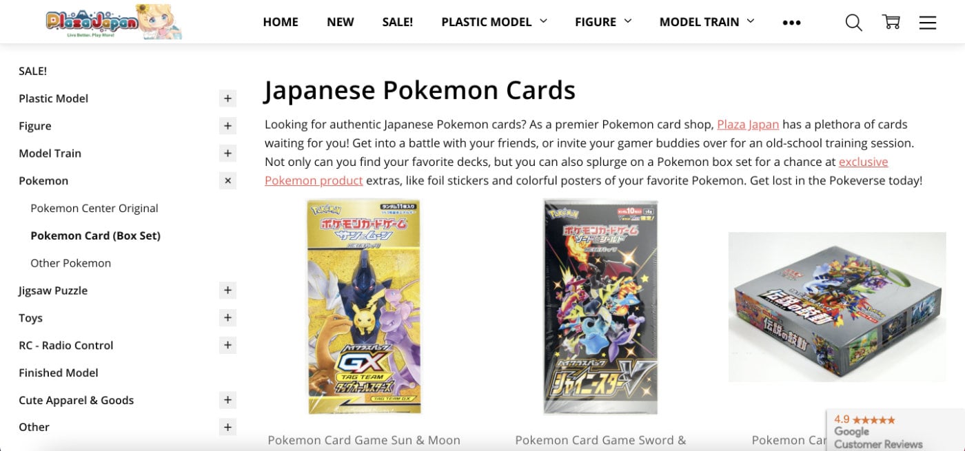 Plaza Japan for Pokémon Cards