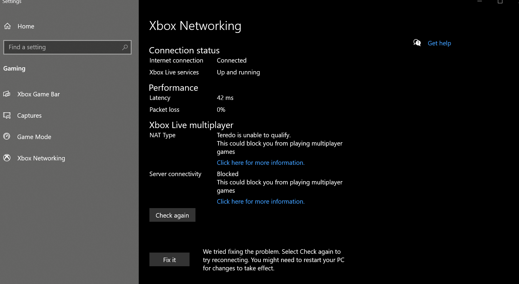 Xbox Networkong on Windows 10