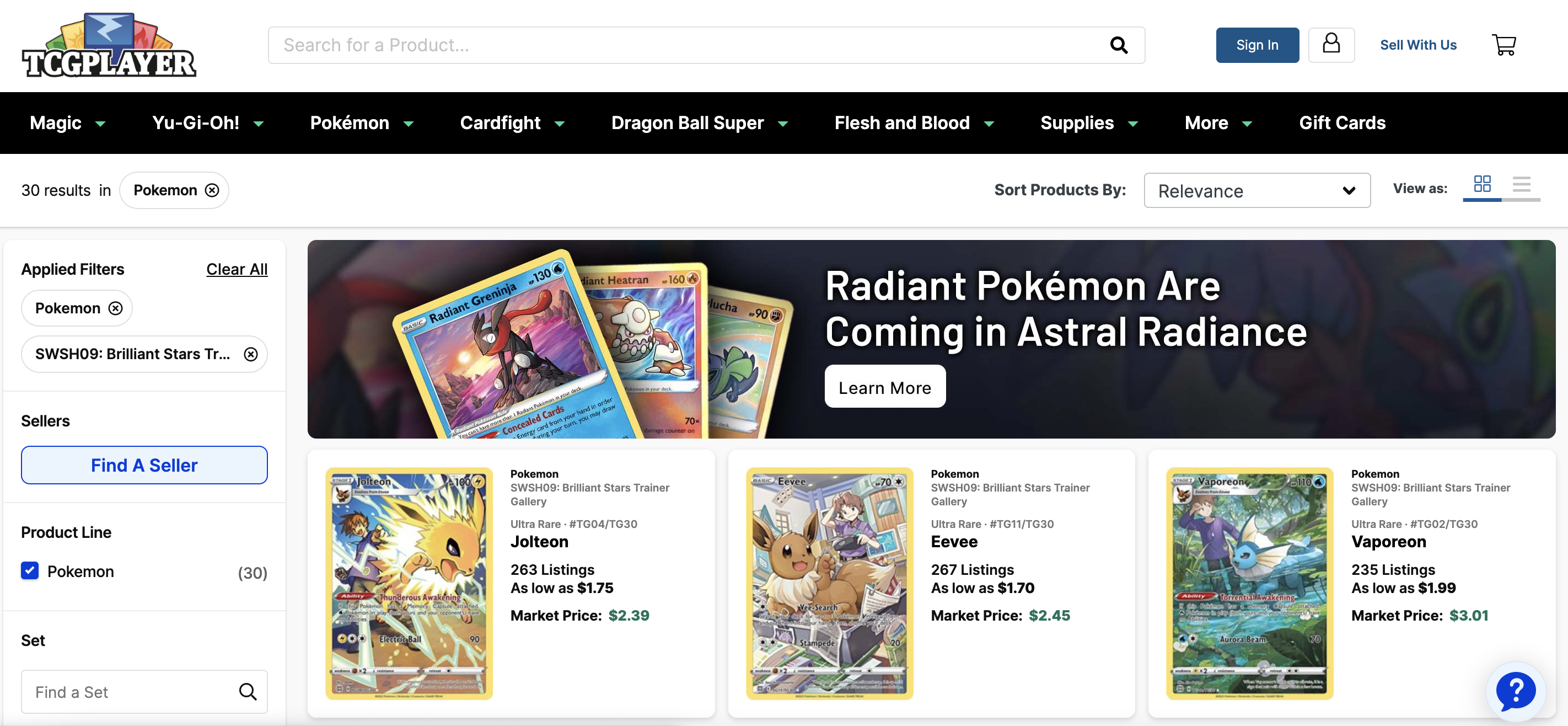 TCGplayer Website